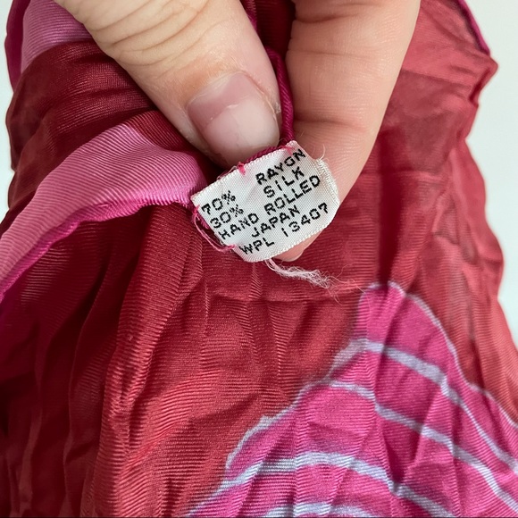 Reversible Silk Blend Hand Rolled Vintage Japanese Scarf - Picture 3 of 9